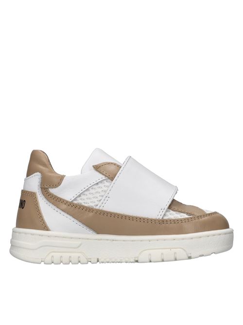 Sneakers in pelle e tessuto MOSCHINO | 80483 FIRENZEBIANCO-MARRONE